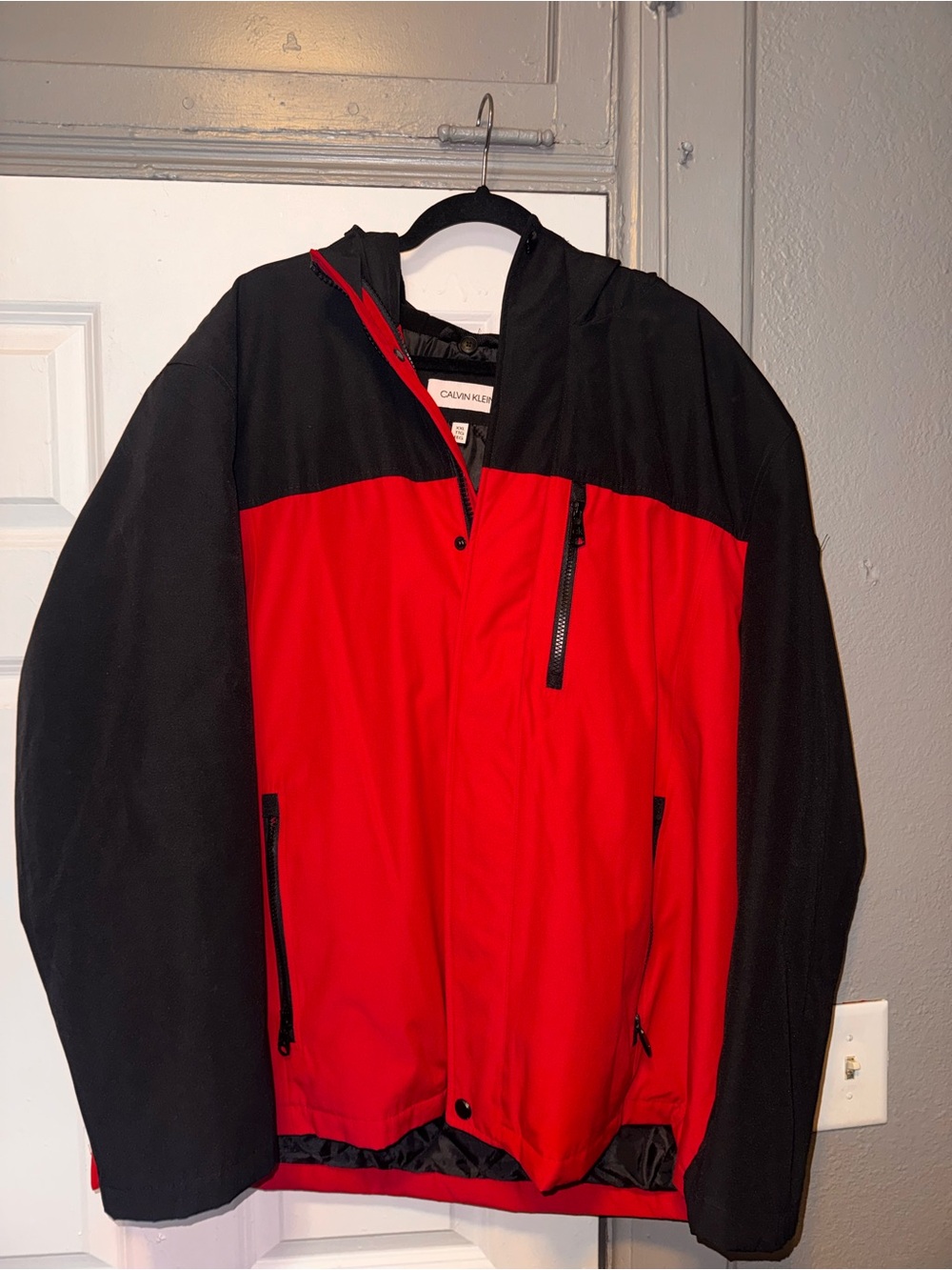 Calvin Klein Red and Black Hooded Jacket